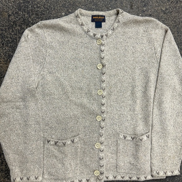 Woolrich Women’s Wool Cardigan Sweater British Tan Size Large 9103 - Picture 4 of 8